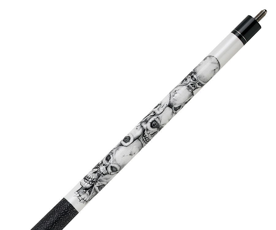 Action ADV60 Two-Piece Skulls White Stained Maple Billiards Pool Cue Stick