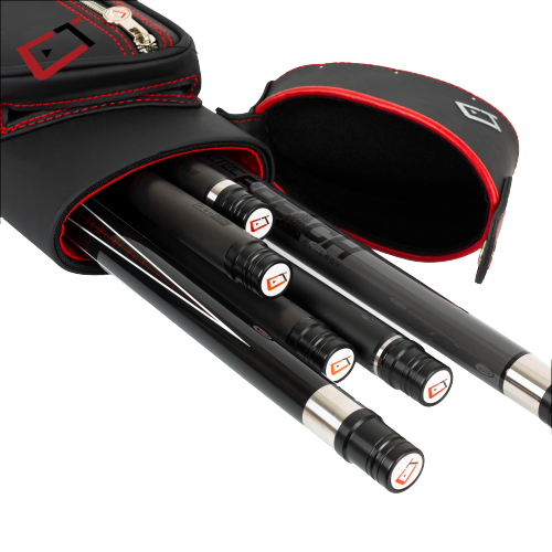 Cuetec 95-750 2Bx4S Black Billiards Pool Cue Stick Case w/ Shoulder Strap